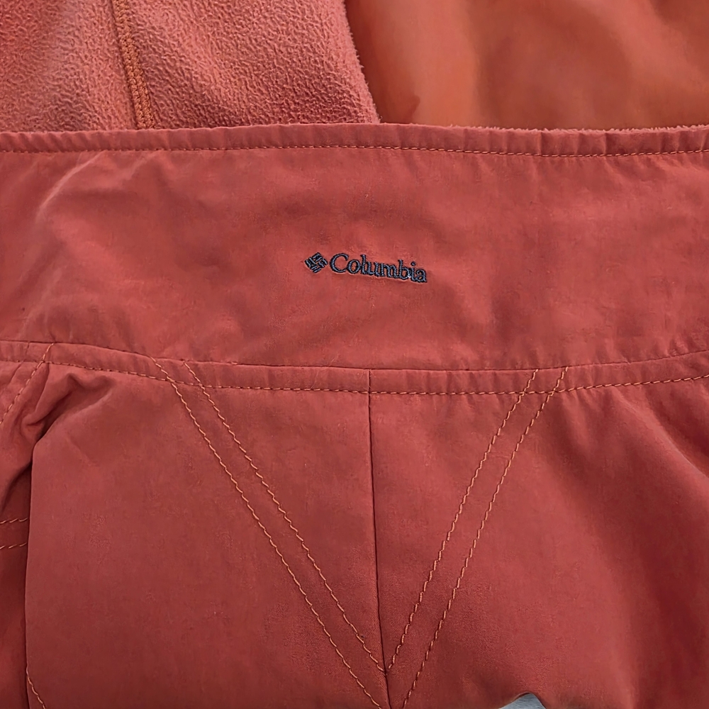 💥Columbia Burnt Orange Zip-Up Quilted Fleece Vest Size XL Nylon Poly Blend - Picture 5 of 7